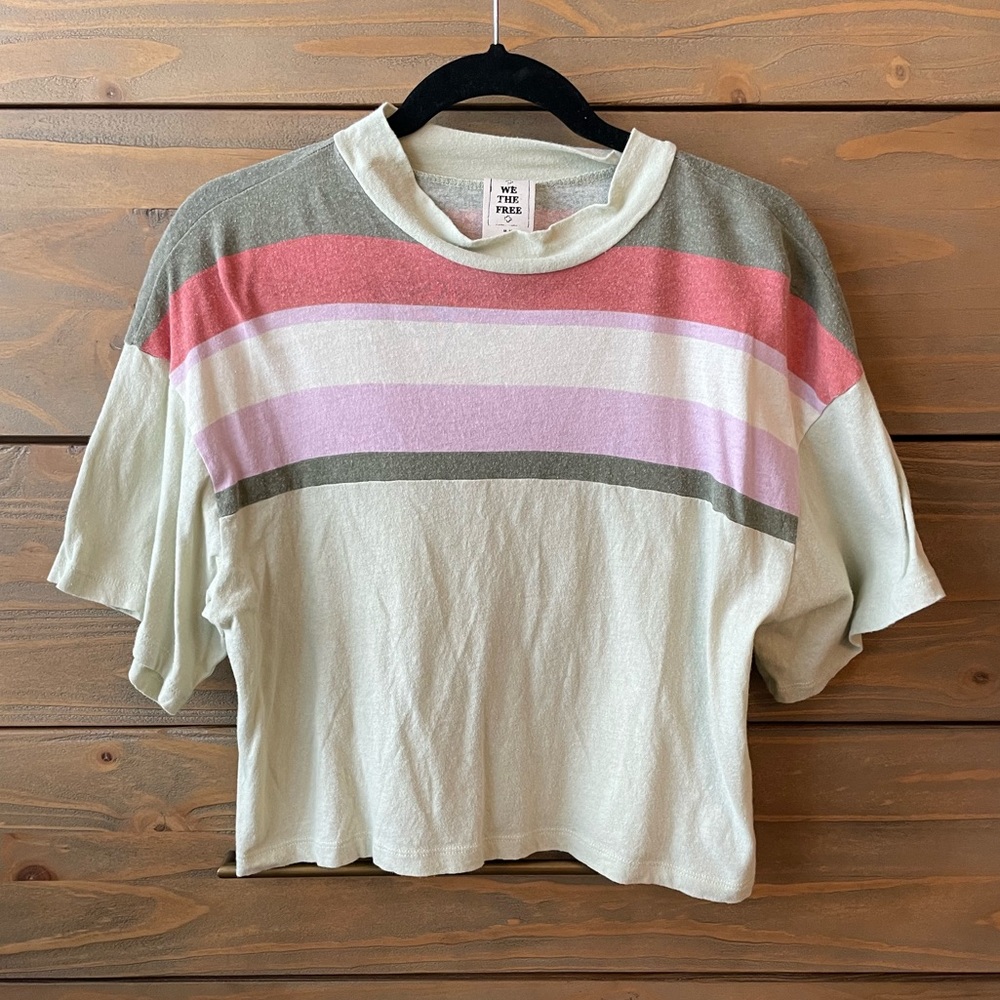 We the Free Mock Neck Cropped Tee
